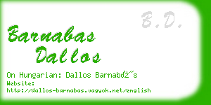 barnabas dallos business card